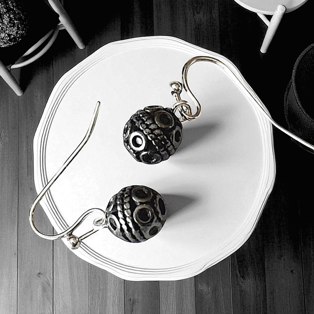 5 For $25💫Gunmetal Alternative Ball Dangles Earrings